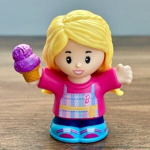 Fisher Price Little People BARBIE Purple Pink Shirt Ice Cream Toy Figure 2022